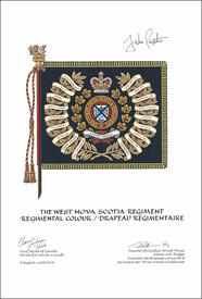 Letters patent approving the heraldic emblems of The West Nova Scotia Regiment