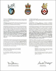 Letters patent granting heraldic emblems to Jim Yuan Lai