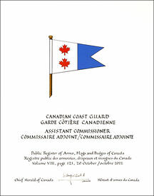 Letters patent granting heraldic emblems to the Canadian Coast Guard