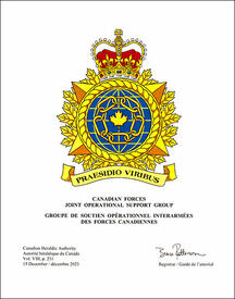 Letters patent confirming the Badge of the Canadian Forces Joint Operational Support Group