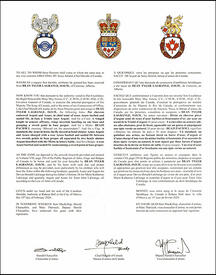 Letters patent granting heraldic emblems to Dean Tyler LaGrange